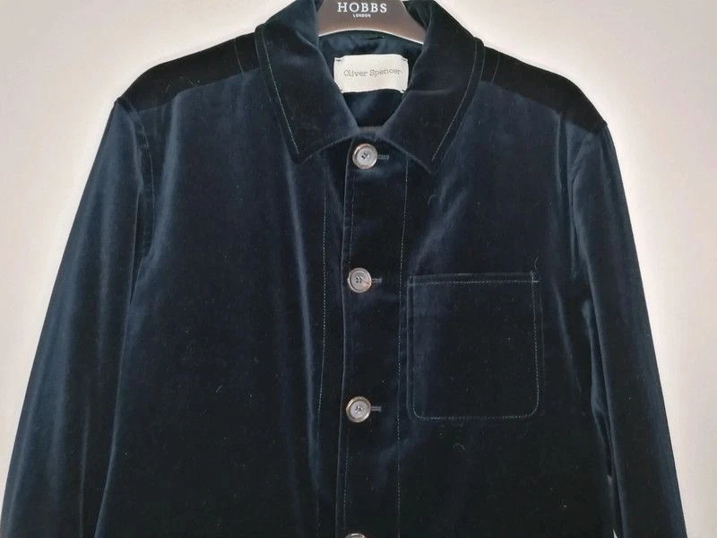 Oliver Spencer Navy Velvet Men's Jacket size 40 - image 2 of 4