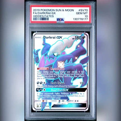 PSA 10 Darkrai GX SV70/SV94 Sun & Moon Hidden Fates 2019 Pokemon Card