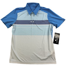 NWT Mens Oakley Hydrolix Major Polo Shirt Short Sleeve Performance Golf Blue Med