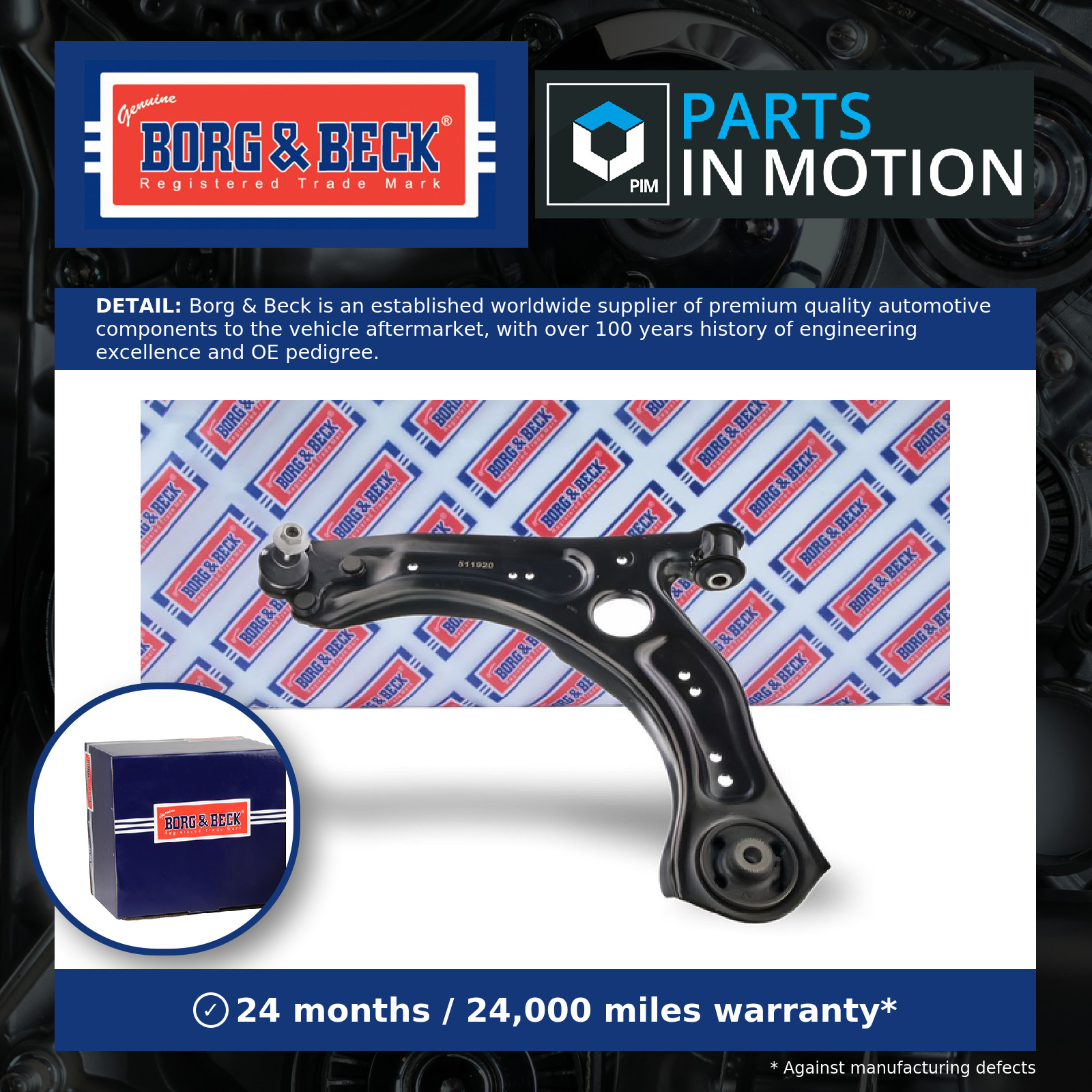 Wishbone / Suspension Arm fits SKODA SCALA NW1 1.0 Front Lower, Left 2019 on B&B