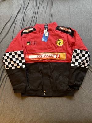 Box Lunch DC Comics THE FLASH RACING JACKET Size LG NEW W/ TAGS Star Labs LARGE