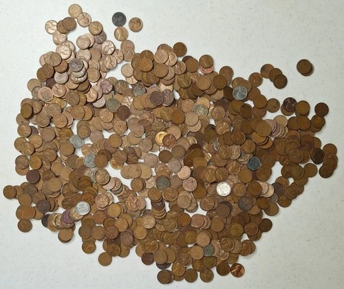 Wheat Pennies Bulk Lot, ~5.8 pounds; ~870 Coins, Unsearched Estate Sale Coins