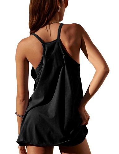 Summer Dress for Women 2025 Hot Shot Mini Romper Dresses Athletic Spaghetti S... - Picture 2 of 6