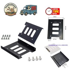 Durable 2.5" to 3.5" SSD HDD Adapter Bracket - Black Metal Finish, Easy Setup