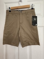Volcom Frickin Khaki Chino Shorts Boys Size 14 Large 27  7  Inseam