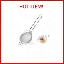 Fine Mesh Strainer – 3.35" Stainless Steel Sieve for Tea, Coffee, Juice, Food