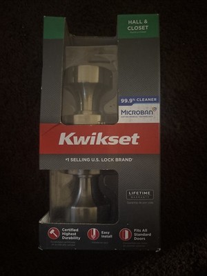Kwikset Pismo Round Satin Nickel Hall/Closet Door Knob w/ Microban Tech