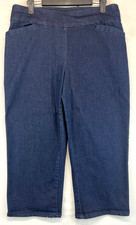Croft  Barrow Effortless Stretch Capri - Womens Size 10 - Blue - Pull On 4332 