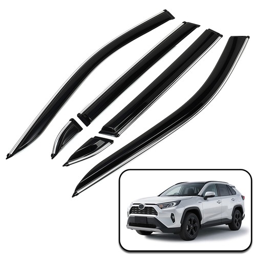 4x Rain Guards Out-Channel Window Visors Wind Deflector Fit for RAV4 2020-2025 - Picture 2 of 12