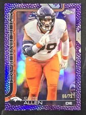 Zach Allen 2025 Topps Chrome Purple Football Leather 66/75 #95 - Broncos