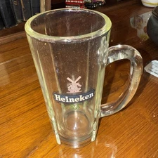 Vtg HEINEKEN CLEAR DRINKING GLASS MUG 