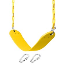 66" Heavy Duty Swing Seat Chain Plastic Coated Seat Outdoor Swing Set Yellow