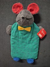 Neu Sigikid Frottee Maus Wärmflasche Schild Rarität Blau Grün Grau Gelb 90 ger