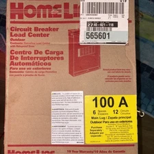 Square D Breaker Boxes QO 100 Amp 6-Space 12-Circuit Outdoor Main Lug w/Cover