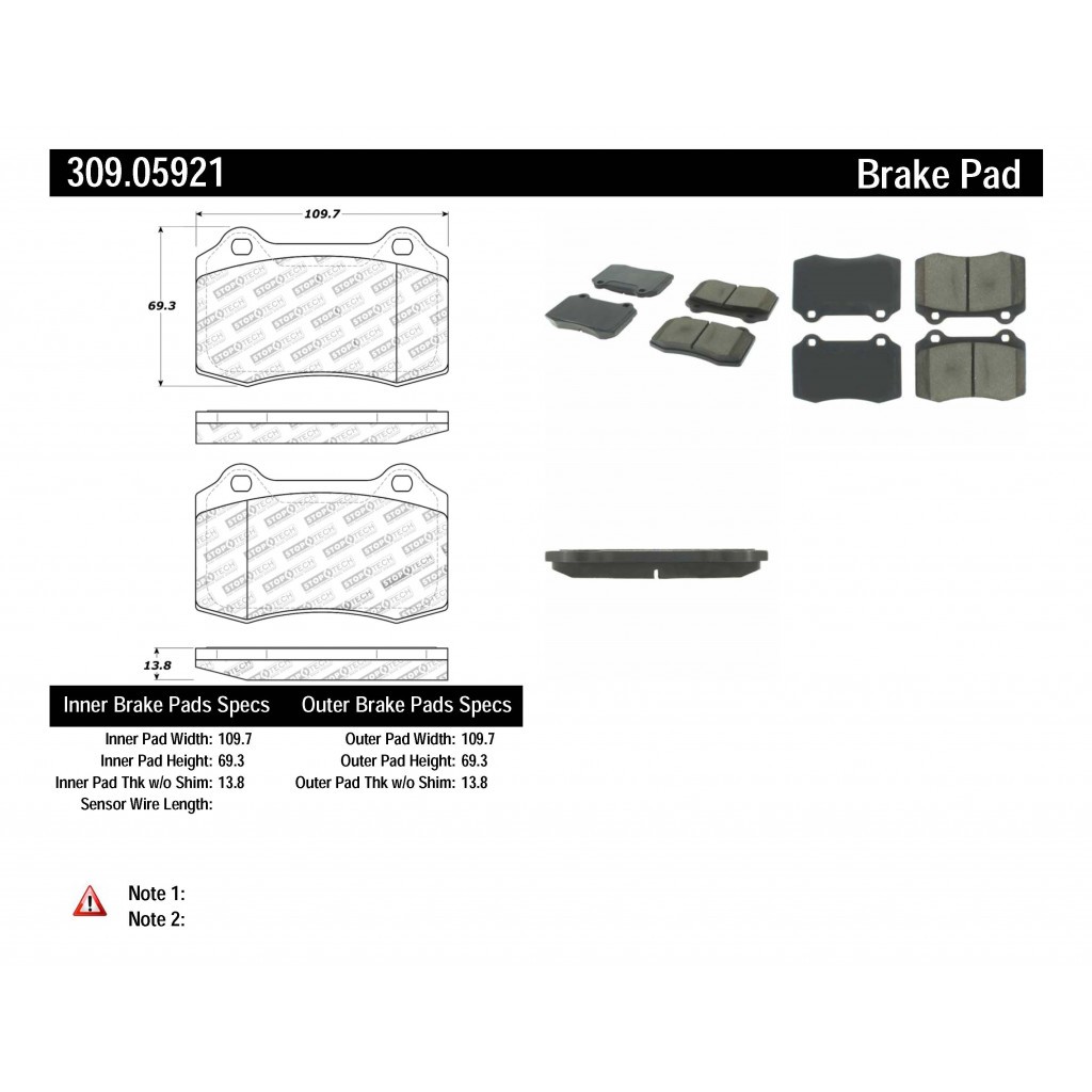 StopTech For Lotus Esprit 1997-2004 Brake Pads Sport Performance - Rear