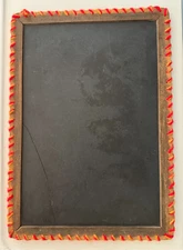 Antique Schoolhouse Handheld Double Sided Slate Wood Frame, Wrap Yarn on Border