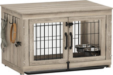 Wooden Dog Crate Furniture With 360rotatable Removable Dog Bowls Dog Crate End Wooden Dog Crate Furniture With 360rotatable Removable Dog Bowls Dog Crate End