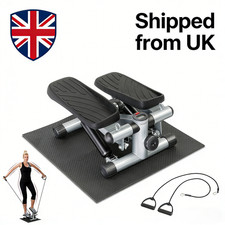 Mini Stepper with Resistance Bands & Mat & LCD Monitor | 330lbs Capacity