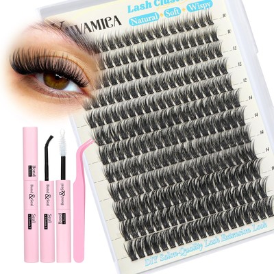 Lash Extension Kit Wispy Lash Clusters Kit 10-16mm Eyelash Extension Kit C Cu...
