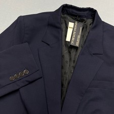 New Banana Republic Blazer Women 14Tall Suit Jacket Sport Coat Wool Blend Navy