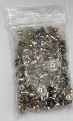 Bag Of Vintage Earring Backs Silver & Gold Tone 1.5 Oz