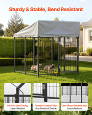 Outdoor Dog Kennel 3.7x3.8x4.1ft Heavy Duty Pet Cage w/ Roof Lock