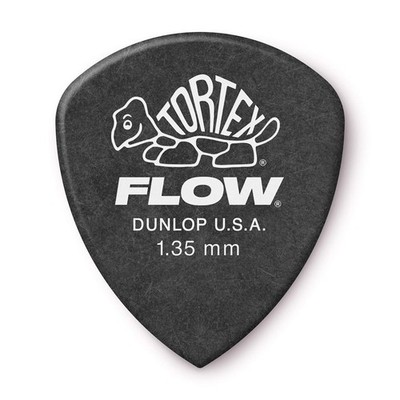 Jim Dunlop Tortex  Flow  Pick 1.35MM - 12 Pack 1.35mm, Black
