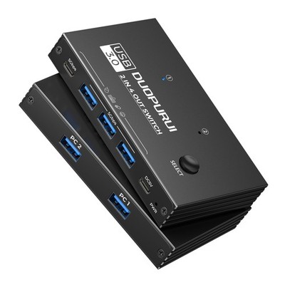 USB 3.0 Switch 2 Computers Sharing USB C & A Devices,Easy One-Click Device Sw...