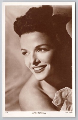 Jane Russell RPPC Postkarte Picturegoer Serie D.54 RKO Radio Glamour Star