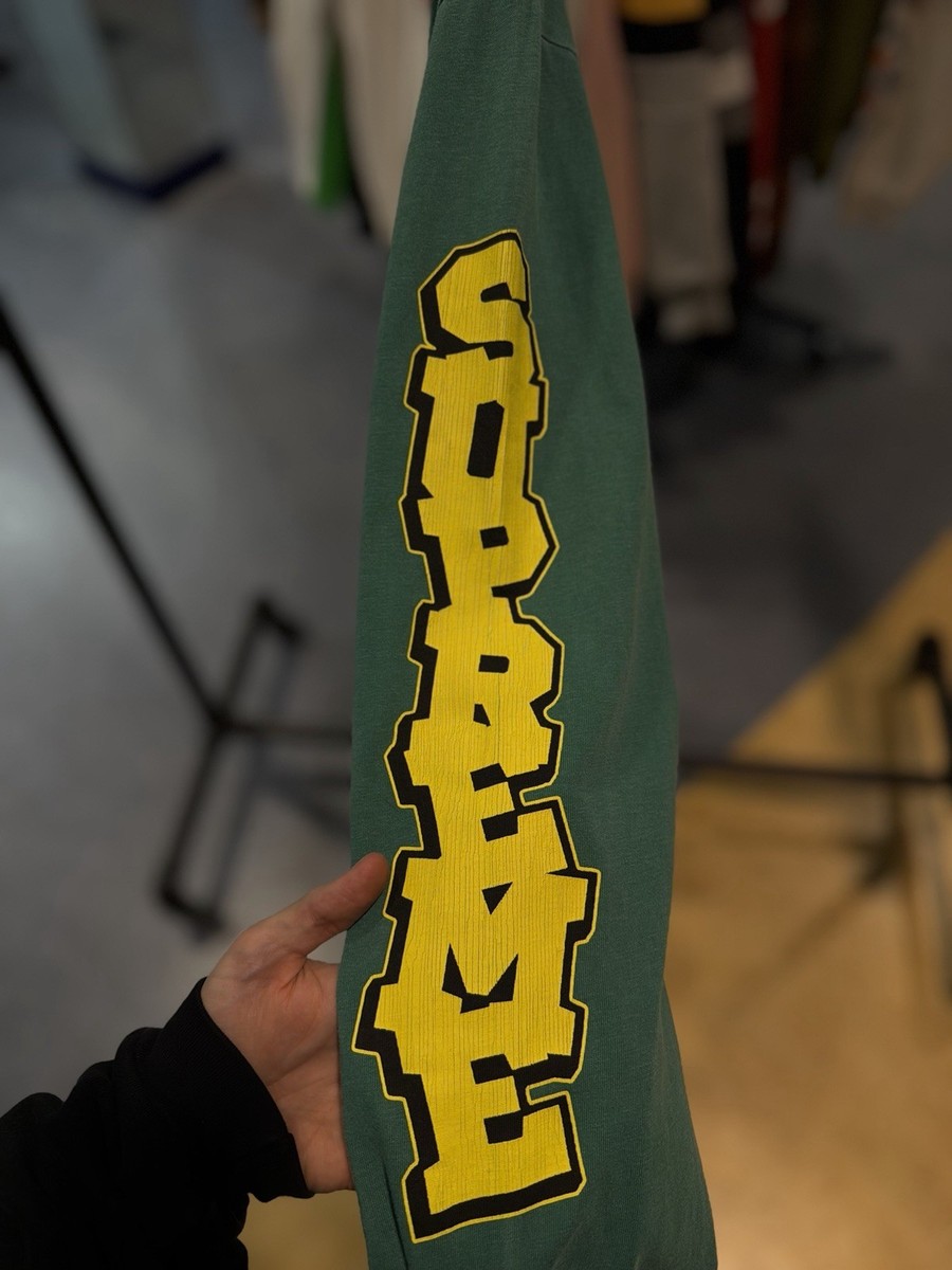 Supreme Cracked Long Sleeve Top Washed Green Size Large NEW 2026
