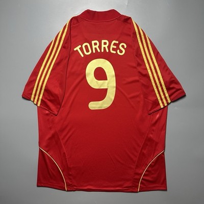  スペイン代表 2008 ユーロ　トーレス 9番 新品タグ付き SPAIN ADIDAS 2008 EURO FOOTBALL SOCCER HOME JERSEY #9 TORRES SIZE