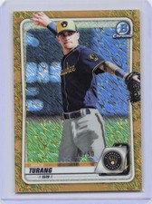 Brice Turang Chrome Prospect Gold Shimmer #/50 | 2020 Bowman | #BCP-35 Brewers