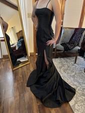 Sherri Hill black  Formal. Size 2 with silver zip down back. Removable straps. 