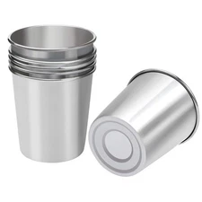 6 Pack 5 oz Stainless Steel Cups Metal Shatterproof Stackable Pint Drinking Cups