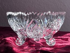 Vintage Cut Crystal Three-Footed Pinwheel Pattern Serving Bowl — listing 6