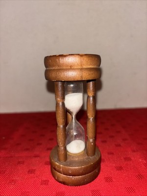 Vintage 3 Minute Japanese Sand Egg Timer, wooden, sand timer- Estate Find