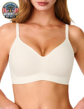 Jelly Bras for Women, No Underwire Full Coverage V Plunge Bra Wireless Seamless