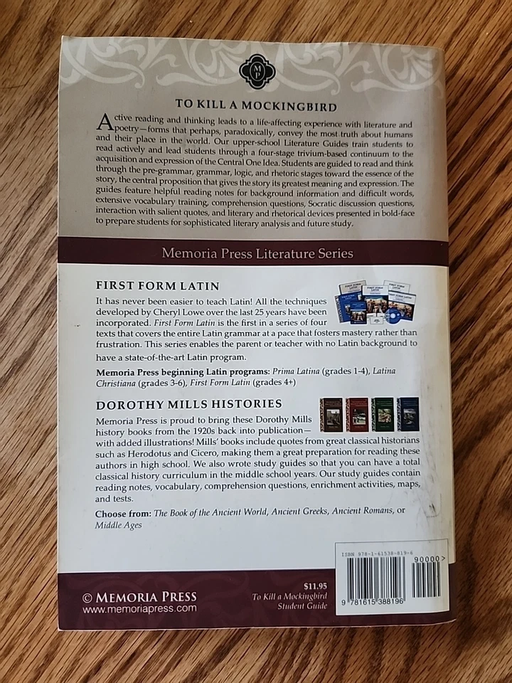 2nd Edition Memoria Press To Kill A Mockingbird Student Guide - Image 2 of 4