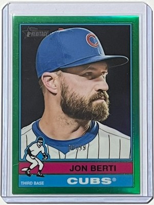 2025 Topps Heritage High Number #667 Jon Berti /99 Green CHROME SP Cubs