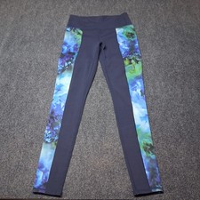 Athleta Chaturanga Leggings Womens Size Small Blue Floral 721703 - 01