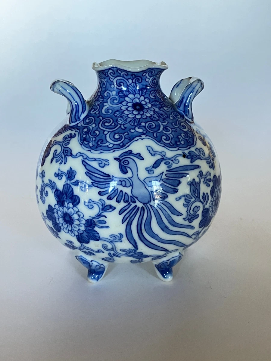 蓝色日本古董花瓶| eBay