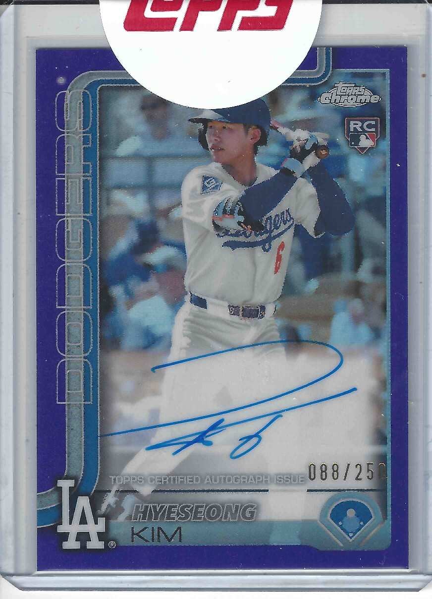 Hyeseong Kim 2025 Topps Chrome Rookie Auto Purple Refractor /250 Dodgers