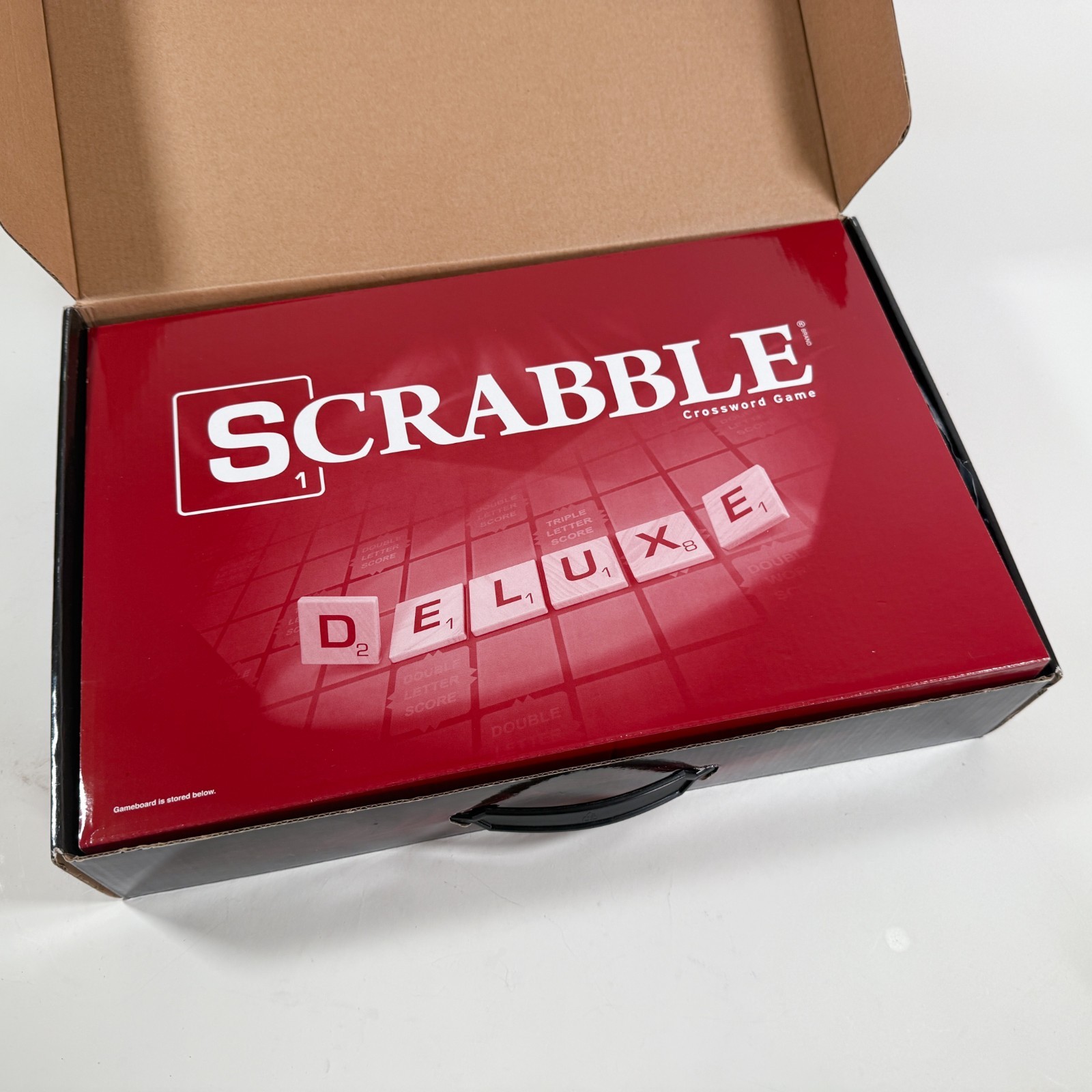 Scrabble Deluxe Edition-Rotating Game Board 2014 Carry Case Complete