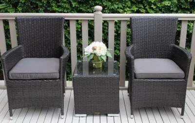 Outdoor Wicker 3 Piece Patio Setting European