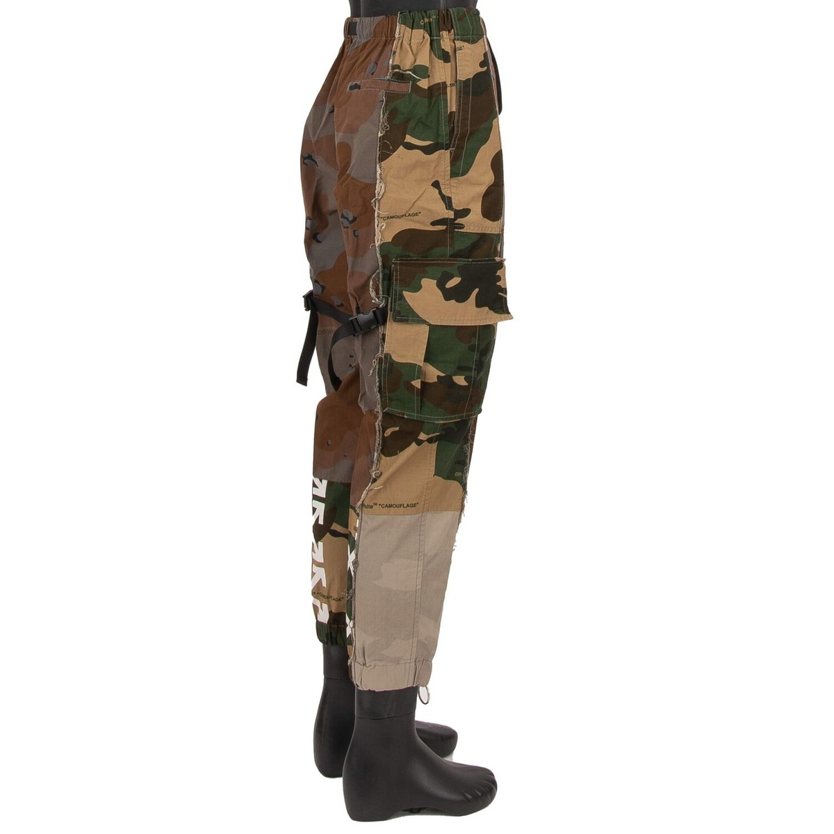 正規品 美品 OFF-WHITE Bondage Camo Cargo pant OFF-WHITE Virgil Abloh Camouflage Cargo Pants Trousers Logo Zip