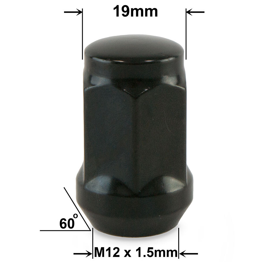 Precision 20 x Black Wheel Nuts For Honda Civic Aftermarket Alloys eBay