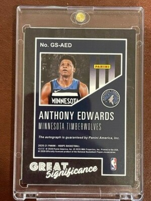 2020-21 Panini NBA Hoops Anthony Edwards Rookie Auto Great