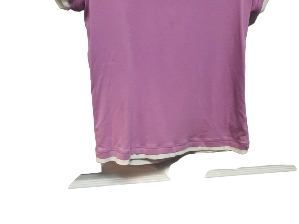 Camiseta Top Mujer Activa S B Talla PM Blanco Lavanda Cuello en V Manga Corta Foto 4 de 4