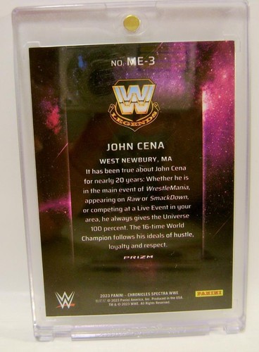 JOHN CENA MAIN EVENT SPECTRA SSP WWE CHRONICLES PANINI 2023 - Picture 3 of 3