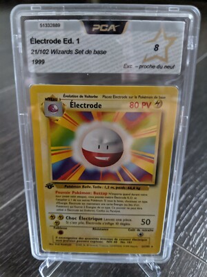 Pokemon Karte mit Ständer Graded PCA 8 Elektrode 21/102 - Elektrode